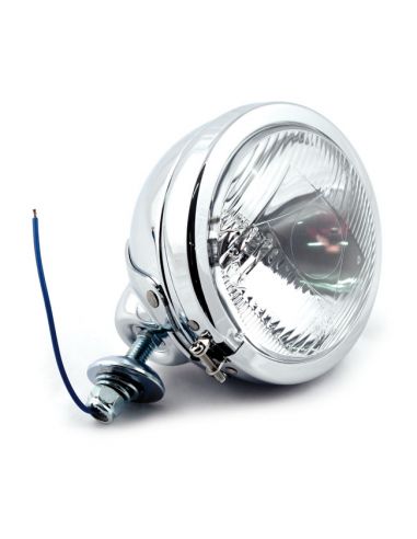 Headlight 4 1/2'' high beam homologated clear striped lens