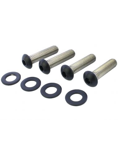 Kit of 4 x Matte Black Rear Fender Screws for 2007 thru 2023 Softail