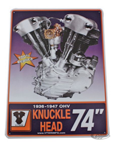 Knucklehead Engine Metal Sign