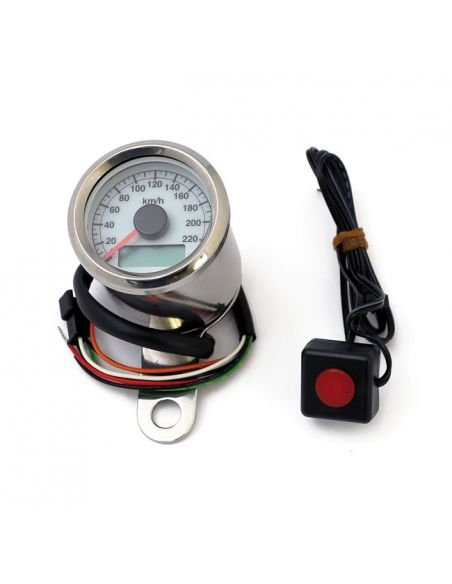 Electronic odometer diameter 48 mm with white background