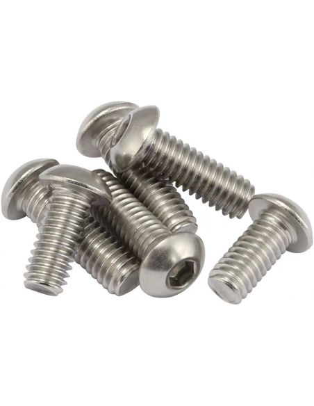 Polished Inch Dome Clutch Cover Screws for 1994 thru 2020 Sportster