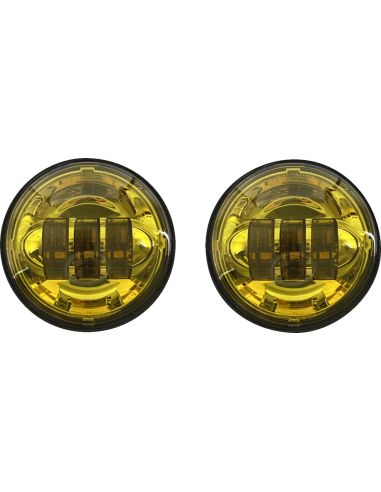 Pair of LED dishes with 4.5" yellow lens
