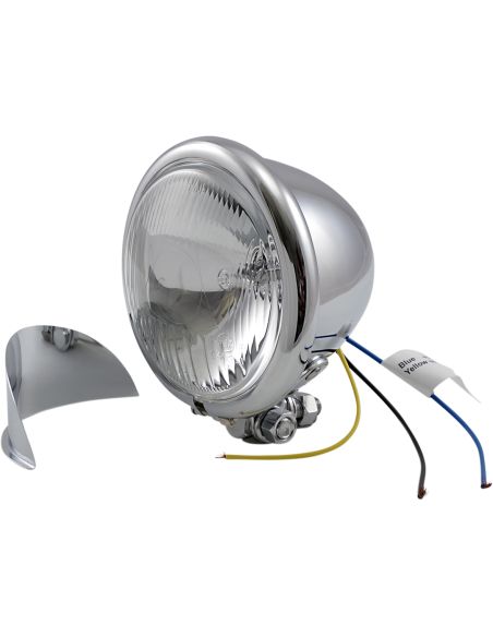 Headlight 4 1/2" Bates chrome halogen bulb 55 watt