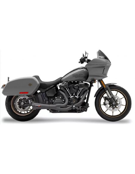 Scarico 2 in 1 Bassani Road Rage 2 Ripper Short nero per Softail dal 2018 al 2024