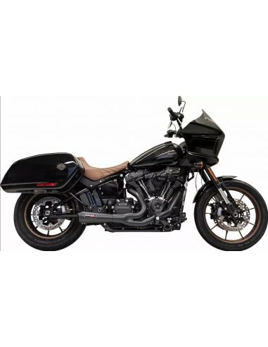 Scarico 2 in 1 Bassani Road Rage 2 Ripper Short nero per Softail dal 2018 al 2024