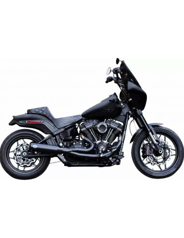 2-into-1 exhaust bassani Quakifier Race black for 2018 thru 2024 Softail