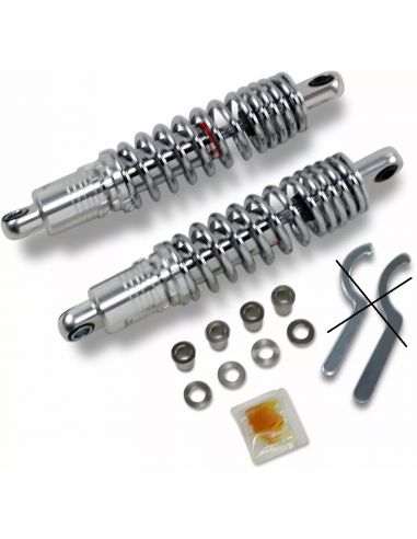 12.5" chrome shock absorbers Drag Specialties Premium REINFORCED springs for 1979 thru 2003 Sportster