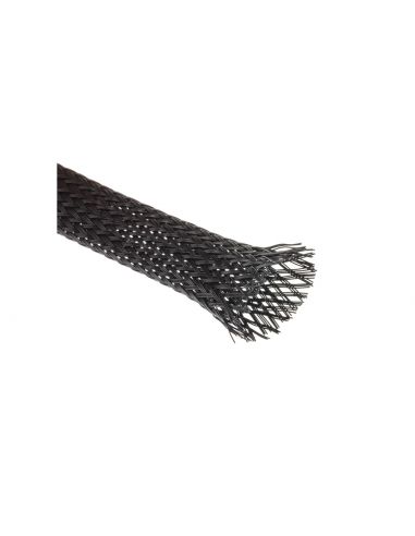 Black braided cable cover sheath 3.2 mm inner diameter 7.5 meters long