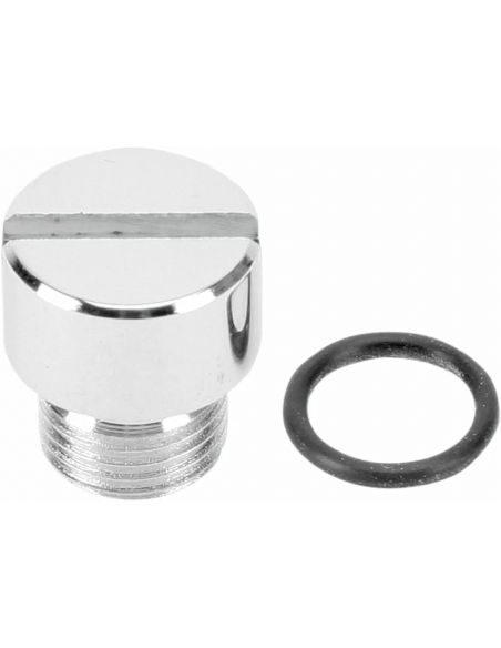 Chrome plug with o-ring for spring and filter kit for 1981 thru 1999 Big Twin ref OEM 26263-80 + 11105