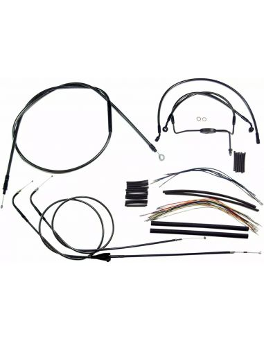 Touring cable kit with 14'' (36cm) high handlebars black with or without Cruise Control NO ABS